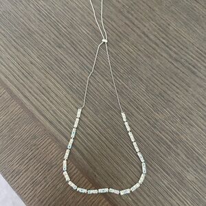 Kendra Scott Silver Necklace with Cream and Blue Accents